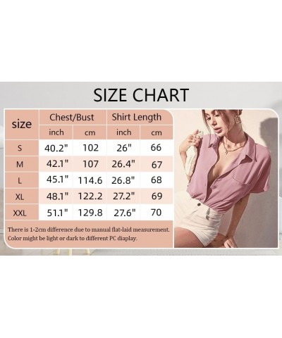 Women Button Down Shirts with Pockets Long/Short Sleeve Chiffon Office Blouses V Neck Casual Business Tops Slim Fit Army Gree...