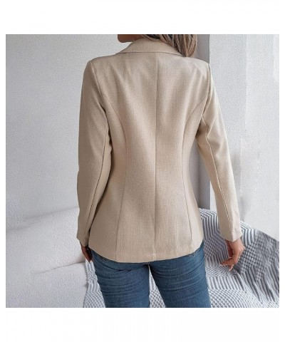 Women 2024 Casual Blazers Fashion Long Sleeve Open Front Work Office Blazer Jackets with Pockets 01-khaki $20.91 Blazers