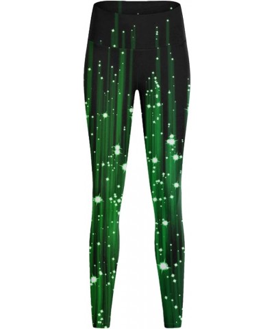 Green Womens Leggings for Saint Patrick's Day Festival and Parties Workout Pants Irish Clover Printed Pant Yoga Tights B-bron...