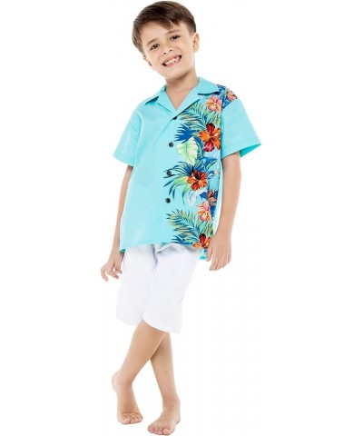 Matchable Family Hawaiian Luau Men Women Girl Boy Clothes in Orchid Paradise Turquoise Big Boy Boy Short Sleeve $21.29 Dresses