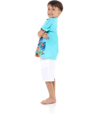 Matchable Family Hawaiian Luau Men Women Girl Boy Clothes in Orchid Paradise Turquoise Big Boy Boy Short Sleeve $21.29 Dresses