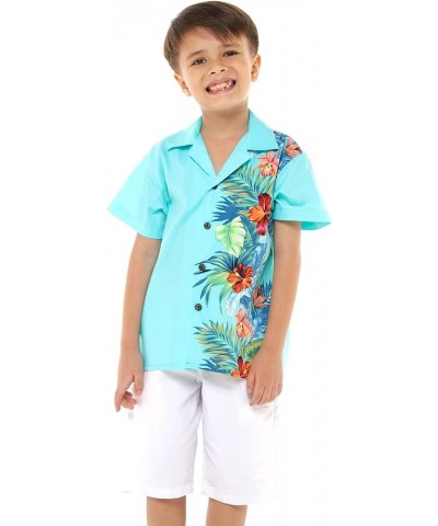 Matchable Family Hawaiian Luau Men Women Girl Boy Clothes in Orchid Paradise Turquoise Big Boy Boy Short Sleeve $21.29 Dresses