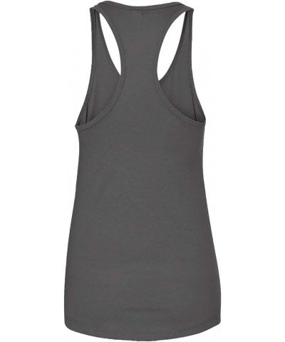 Palm Tree Scene - Vacation Tropical Ladies Tank Top Dark Gray $10.68 Tanks