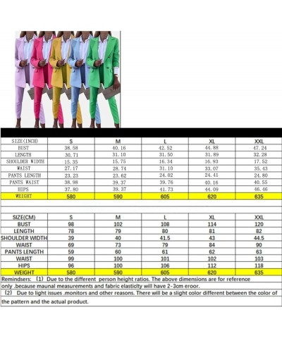 Women's 2 Piece Business Suit Long Sleeve Lapel Button Blazers and Pants Slim Fit Outfits Set Pink $22.05 Suits