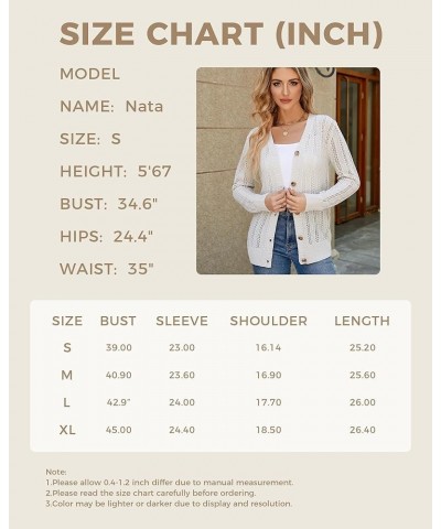 Women's Open Front Cardigan Long Sleeve Lightweight Crochet Sweater 2023 Button Down Cable Knit Outwear Coat Beige $10.59 Swe...