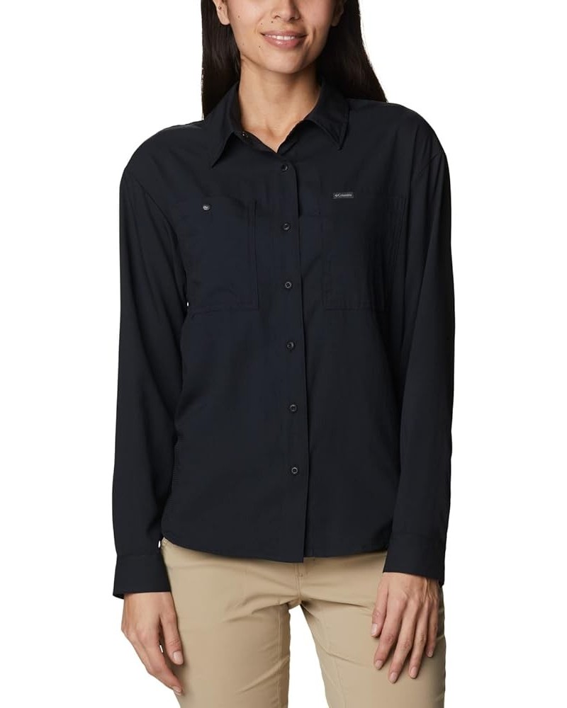 Women's Plus Size Silver Ridge Utility Long Sleeve Shirt Black $29.64 Blouses