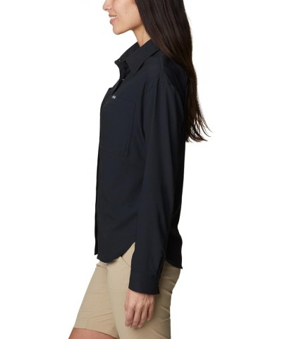 Women's Plus Size Silver Ridge Utility Long Sleeve Shirt Black $29.64 Blouses