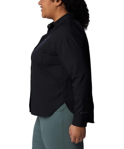 Women's Plus Size Silver Ridge Utility Long Sleeve Shirt Black $29.64 Blouses
