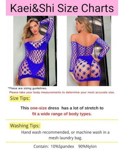 Sexy Clubwear, Hollow Out, Sheer Fishnet, Bodycon Mini Dress Royal Blue $8.50 Dresses