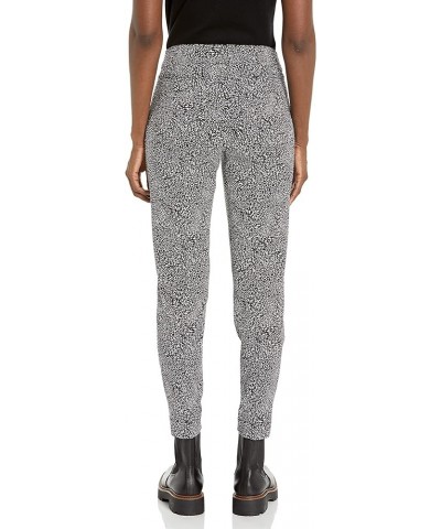 Women's Pull on Print Ankle Pant with Tummy Control Panel Black Cheetah $30.12 Pants