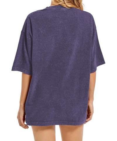 Vintage Oversized T Shirts for Women Baggy Shirt Streetwear Boyfriend Tee Workout Casual Short Sleeve Cotton Tops Purple $13....