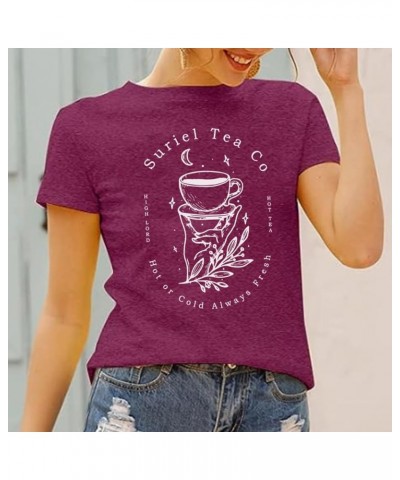 Acotar Velaris Shirt Women Night Court Gift T-Shirt City of Starlight Funny Graphic Tees Letter Print Short Sleeve Tops Purpl...