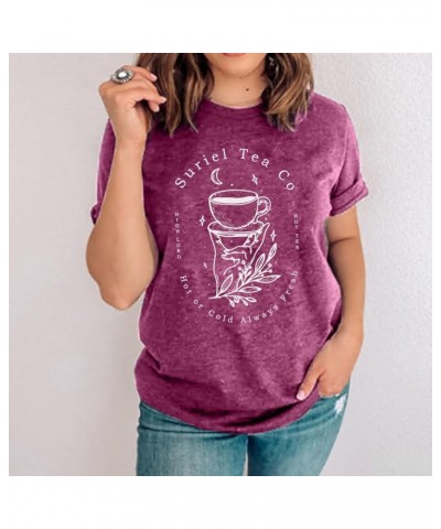 Acotar Velaris Shirt Women Night Court Gift T-Shirt City of Starlight Funny Graphic Tees Letter Print Short Sleeve Tops Purpl...