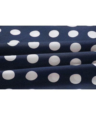Women's Polka Dot Round Neck Sleeveless Boho Maxi Dresses Female Sundresses Blue $10.11 Dresses