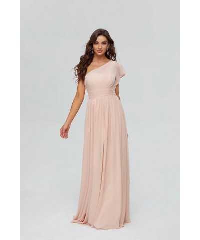 Women's One Shoulder Bridesmaid Dresses Chiffon Long Bodices Formal Evening Gowns 2023 Ivory $30.79 Dresses