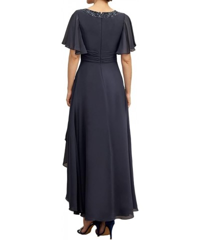 Mother of The Bride Dresses for Wedding Party Gowns Chiffon Wedding Guest Dresses for Women Formal Dresses Short Sleeves Peac...