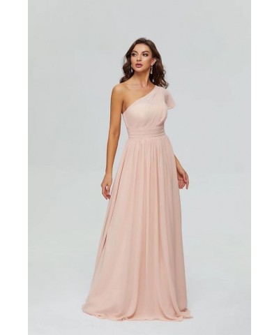 Women's One Shoulder Bridesmaid Dresses Chiffon Long Bodices Formal Evening Gowns 2023 Ivory $30.79 Dresses