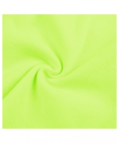 Women Ribbed Short Sleeve Square Neck Slim Fit Summer Basic T Shirts Tops Neon Green $13.91 T-Shirts