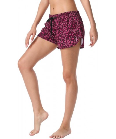 Women's Board Shorts Quick Dry Drawstring Sports Summer Bottom Swim Shorts with Pocket 26156 Black&purple $13.76 Swimsuits