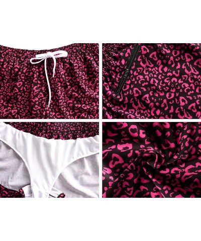 Women's Board Shorts Quick Dry Drawstring Sports Summer Bottom Swim Shorts with Pocket 26156 Black&purple $13.76 Swimsuits