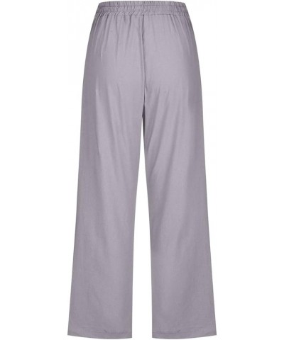 Linen Capri Pants for Women 2024 Summer Casual Capri Leggings Lightweight High Wasit Cropped Trousers with Pockets B-gray $10...