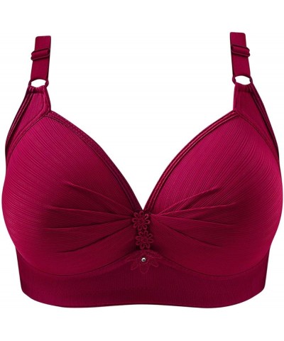 Plus Size Snap Front Bra for Women Comfort Breathable Skin-Friendly Bras No Underwire Soft Cotton Bras Everyday Bra 2pc 01-wi...