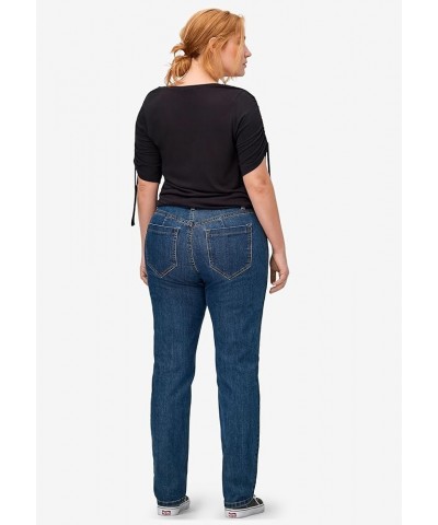 Women's Plus Size Straight Stretch Jeans Light Stonewash $31.14 Jeans