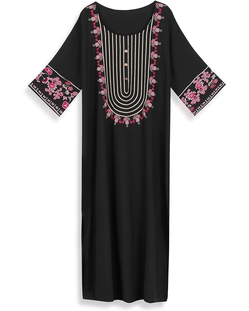 Kaftans for Women Long Caftan Dresses Plus Size Bathing Suit Cover up Embroidered Maxi Beach Dress Casual Mumu Dress N1623-23...