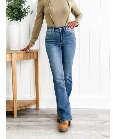 Holy Grail Tummy Control Bootcut Jeans,Holy Grail Bootcut Jeans,Women's Stretchy Tummy Control High Waisted Jeans Regular Blu...