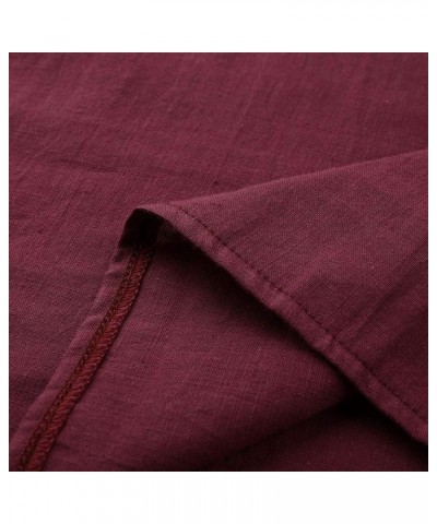 Linen Shirts for Women Plus Size 3/4 Length Sleeve Tops Casual Loose Fit Round Neck Tees 2024 Summer Fashion Blouse Linen Shi...
