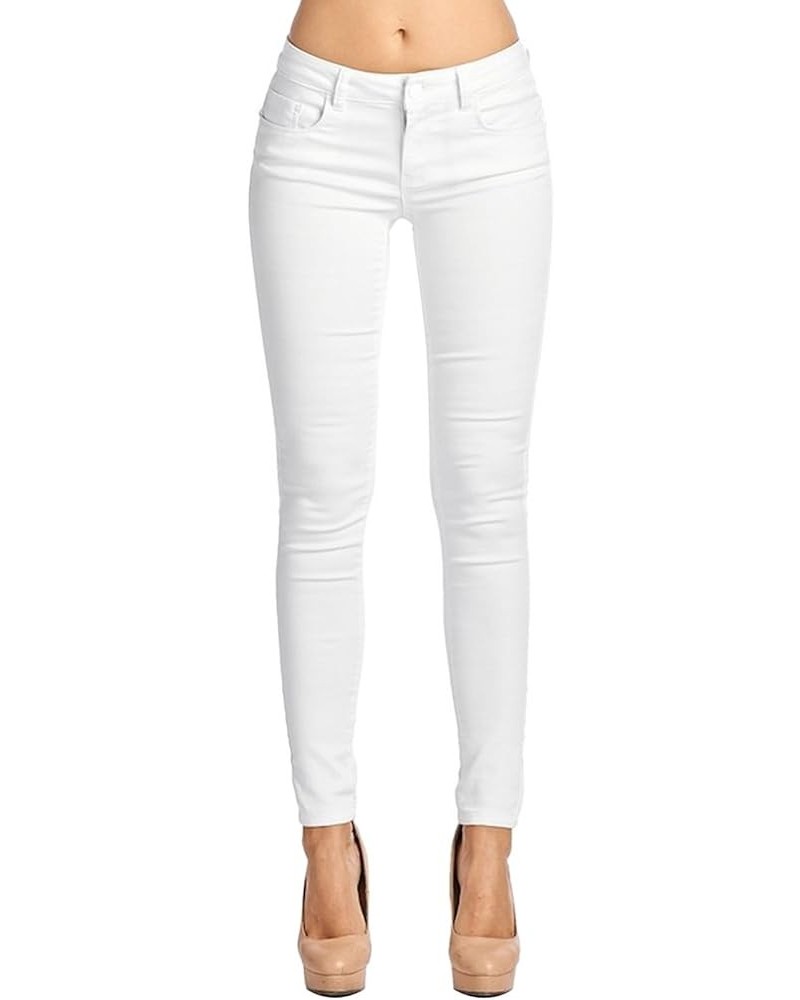 Women's Trendy Skinny 5 Pocket Stretch Uniform Pants White1 $12.46 Pants