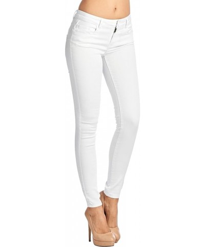 Women's Trendy Skinny 5 Pocket Stretch Uniform Pants White1 $12.46 Pants