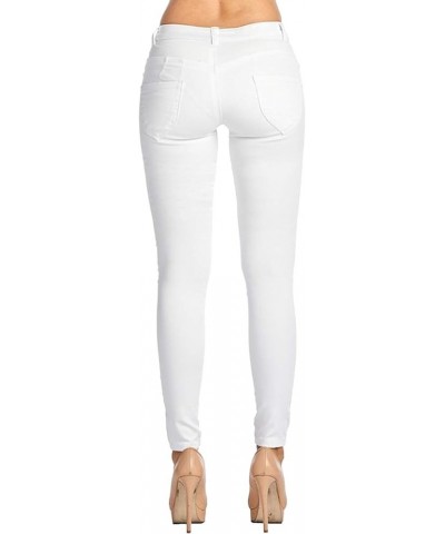 Women's Trendy Skinny 5 Pocket Stretch Uniform Pants White1 $12.46 Pants