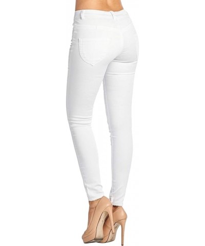 Women's Trendy Skinny 5 Pocket Stretch Uniform Pants White1 $12.46 Pants