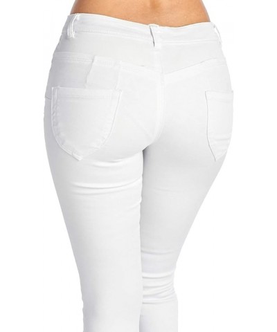 Women's Trendy Skinny 5 Pocket Stretch Uniform Pants White1 $12.46 Pants