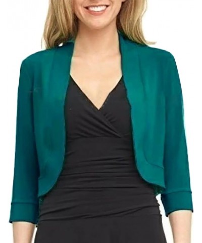Womens Jacket Coat Women's Summer Cardigan 3/4 Sleeve Cropped Cardigan Jacket Cardigan plus Size Women Winter Green $10.07 Ja...