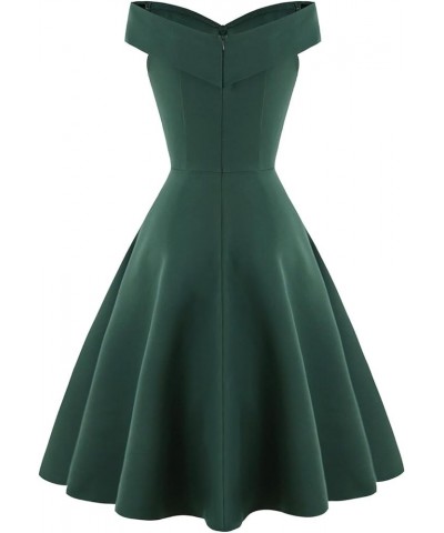 Women's Wrap Off Shoulder High Waist Ruffle Hem A-line Mini Short Wedding Dress Dark Green $30.08 Dresses