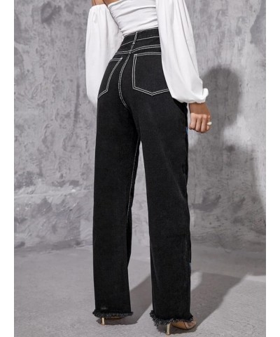 Women's Jeans Regular Relaxed Fit Straight Leg High Waisted Trendy Vintage Boyfriend Juniors Mom Fit Jeans Butterfly Black $1...