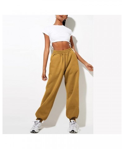 Women High Waisted Baggy Sweatpants Comfortable Cotton Joggers Pants Y2k Trendy Lounge Workout Trousers with Pockets Yellow $...