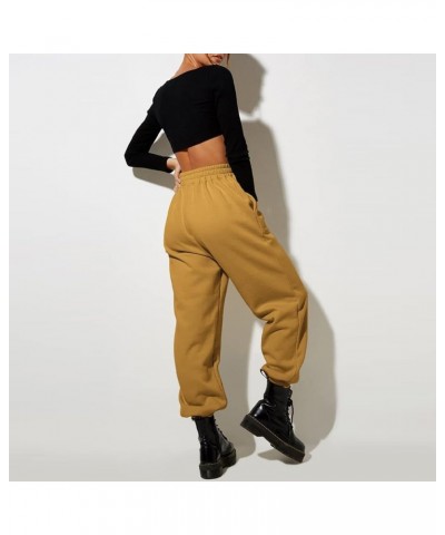 Women High Waisted Baggy Sweatpants Comfortable Cotton Joggers Pants Y2k Trendy Lounge Workout Trousers with Pockets Yellow $...