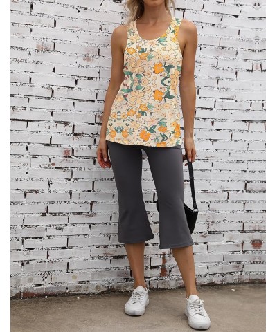 Workout Long Tank Tops for Women Plus Size Loose Fit Athletic Exercise Gym Muscle Sleeveless Shirts Tops Backless-yellow Flow...