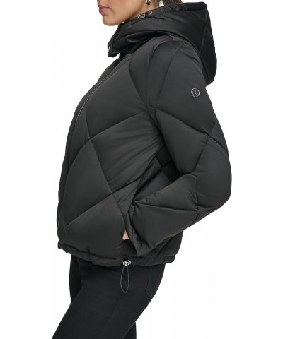 Women's Quilted Hooded Puffer Black $45.99 Jackets