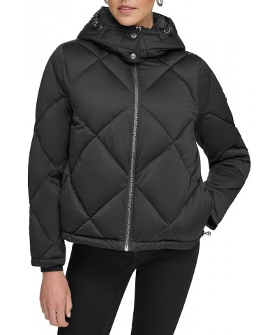 Women's Quilted Hooded Puffer Black $45.99 Jackets