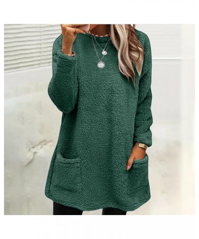 Fleece Sherpa Pullover for Women Casual Crewneck Pullover Winter Warm Faux Fur Sweatshirts Loungwear Tops with Pocket 2-ag $1...