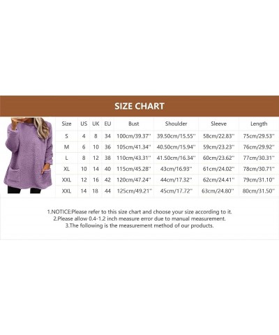 Fleece Sherpa Pullover for Women Casual Crewneck Pullover Winter Warm Faux Fur Sweatshirts Loungwear Tops with Pocket 2-ag $1...