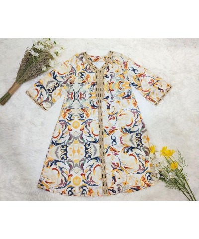 Mother and Girls Matching Abaya Dress Casual Moroccan Kaftan Gown Eid Clothes Girl-orange $26.85 Dresses
