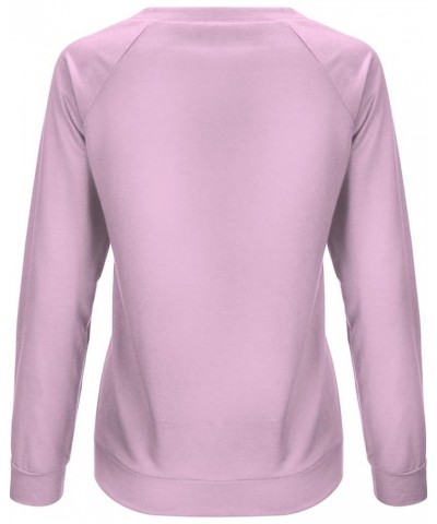 Graphic Sweatshirts For Women Sunflower Print Pullover Shirt Crewneck Long Sleeve Tops Slouchy Vintage Clothes 2023 J012-pink...