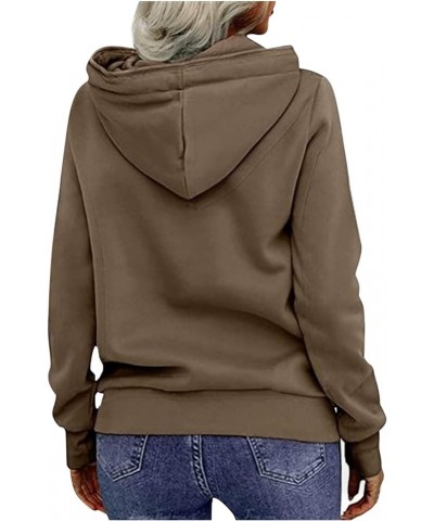 Womens Half Zip Up Hoodies Long Sleeve Cowl Neck Drawstring Sweatshirt Hooded Tops Lightweight Cozy Loose Pullover Brown $12....
