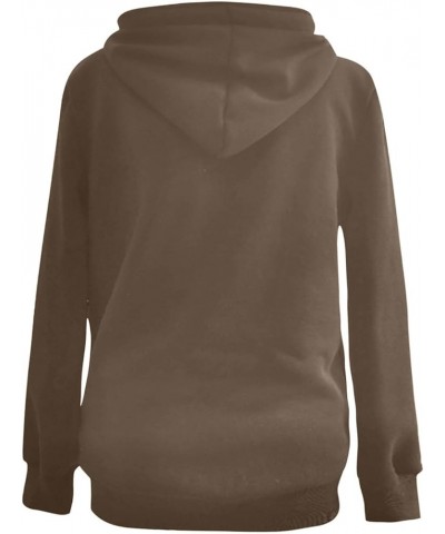 Womens Half Zip Up Hoodies Long Sleeve Cowl Neck Drawstring Sweatshirt Hooded Tops Lightweight Cozy Loose Pullover Brown $12....