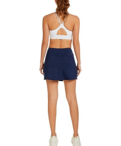 Women's Tennis Skirts with Pockets Activewear Golf Skorts with Shorts High Waisted Running Workout Mini Skirts Navy Blue $12....